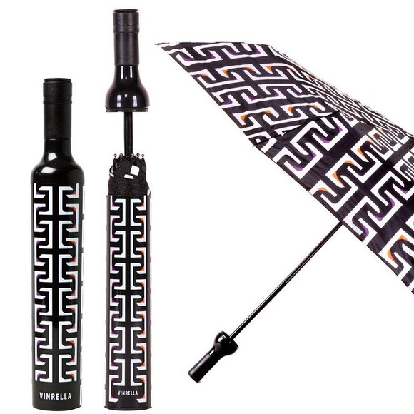 Great Gift! Vinrella Umbrella In a Bottle Pink Green Tropical Palm Tree Design - Picture 9 of 10